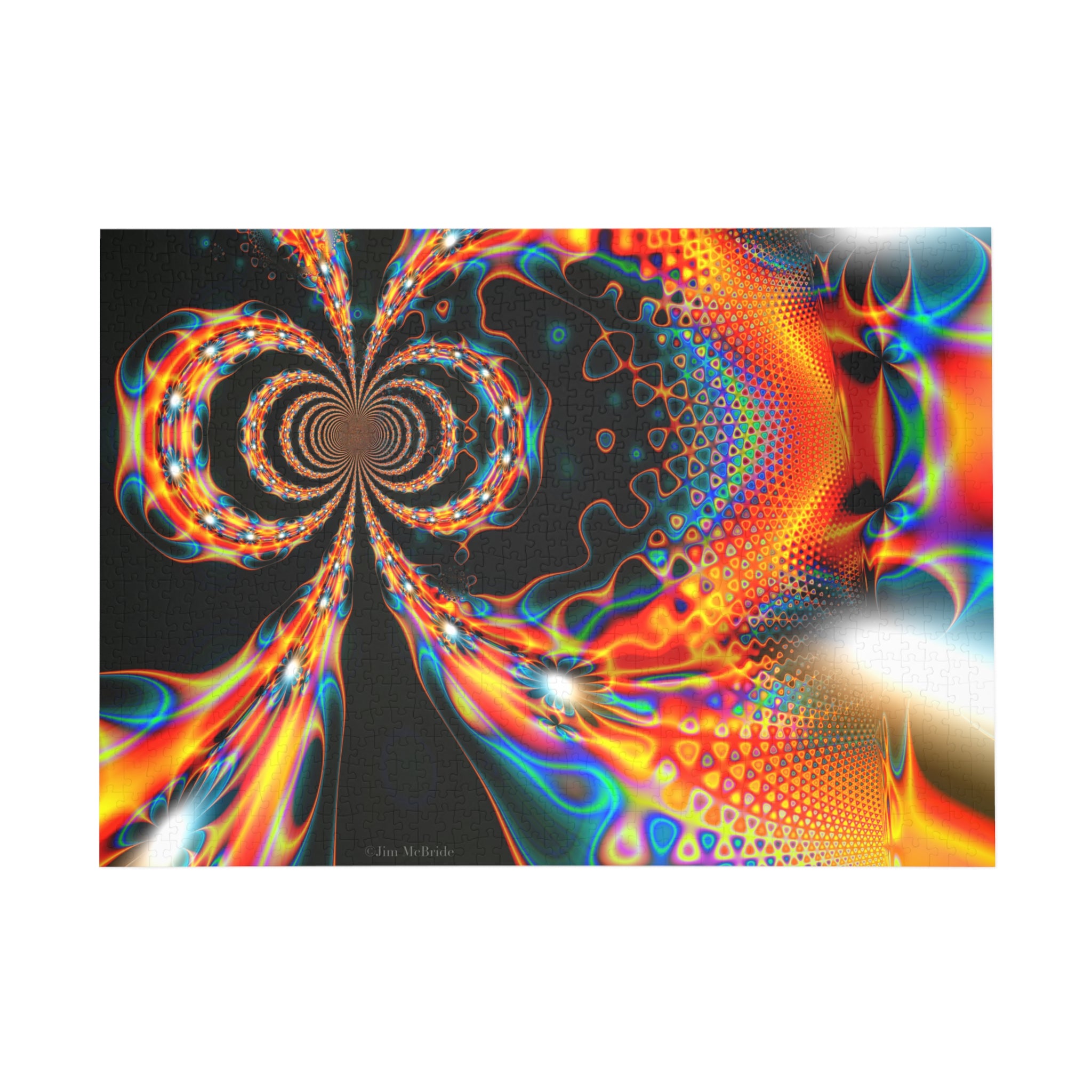 Psychedelic Fractal Jigsaw Puzzle: Vibrant Colors, Fun Challenge (1000-Piece)