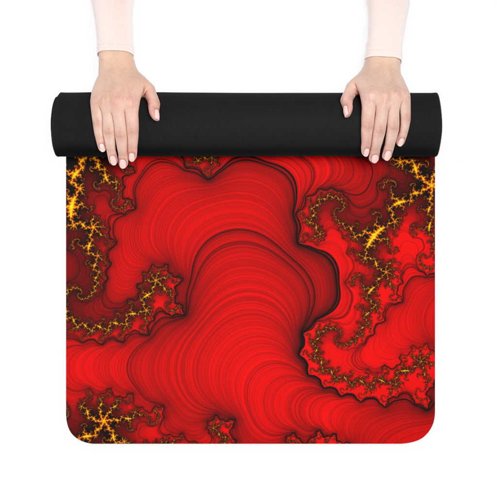 Mandala Rubber Yoga Mat: Sacred Geometry, Vibrant Fractal Design