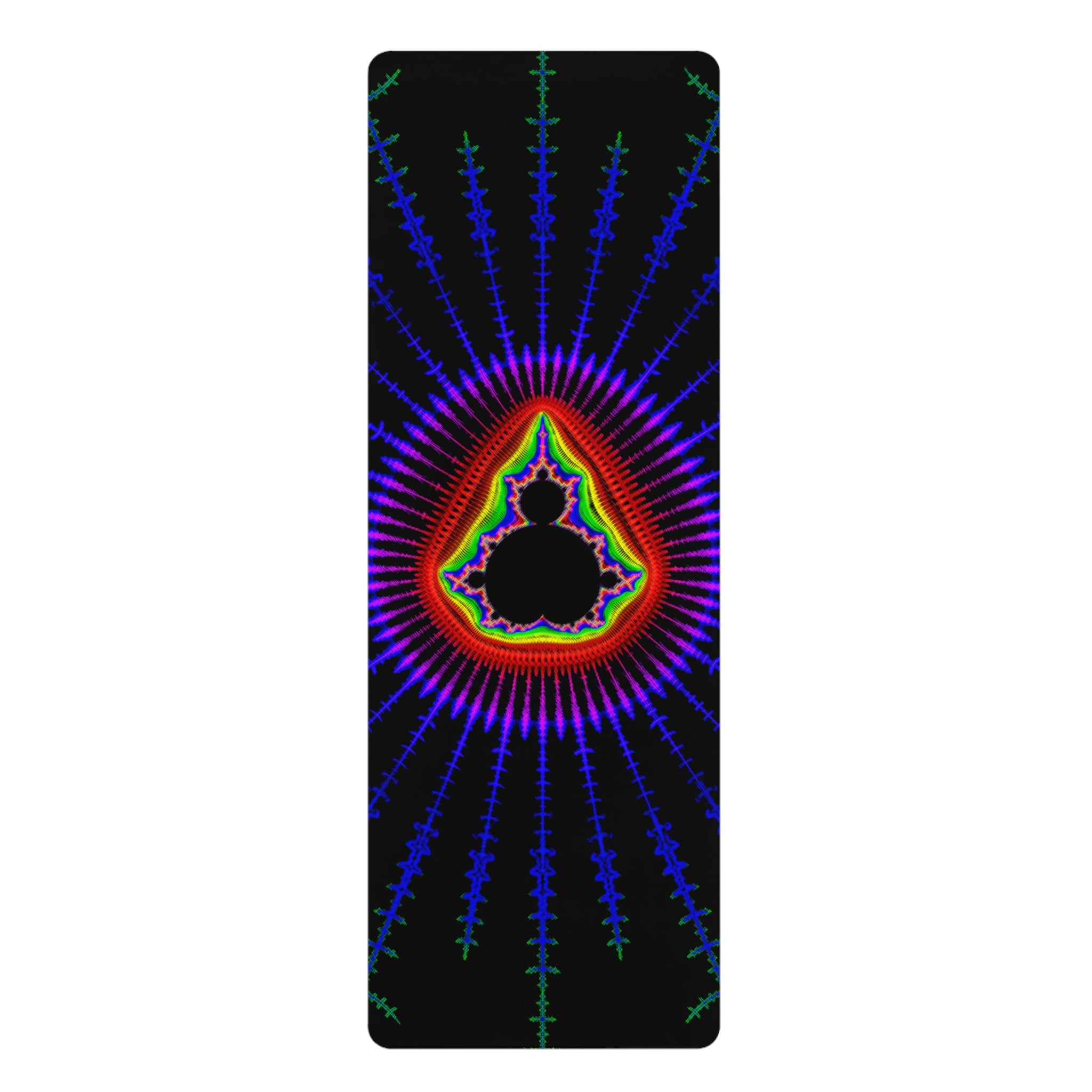 Mandala Rubber Yoga Mat: Sacred Geometry, Vibrant Fractal Design