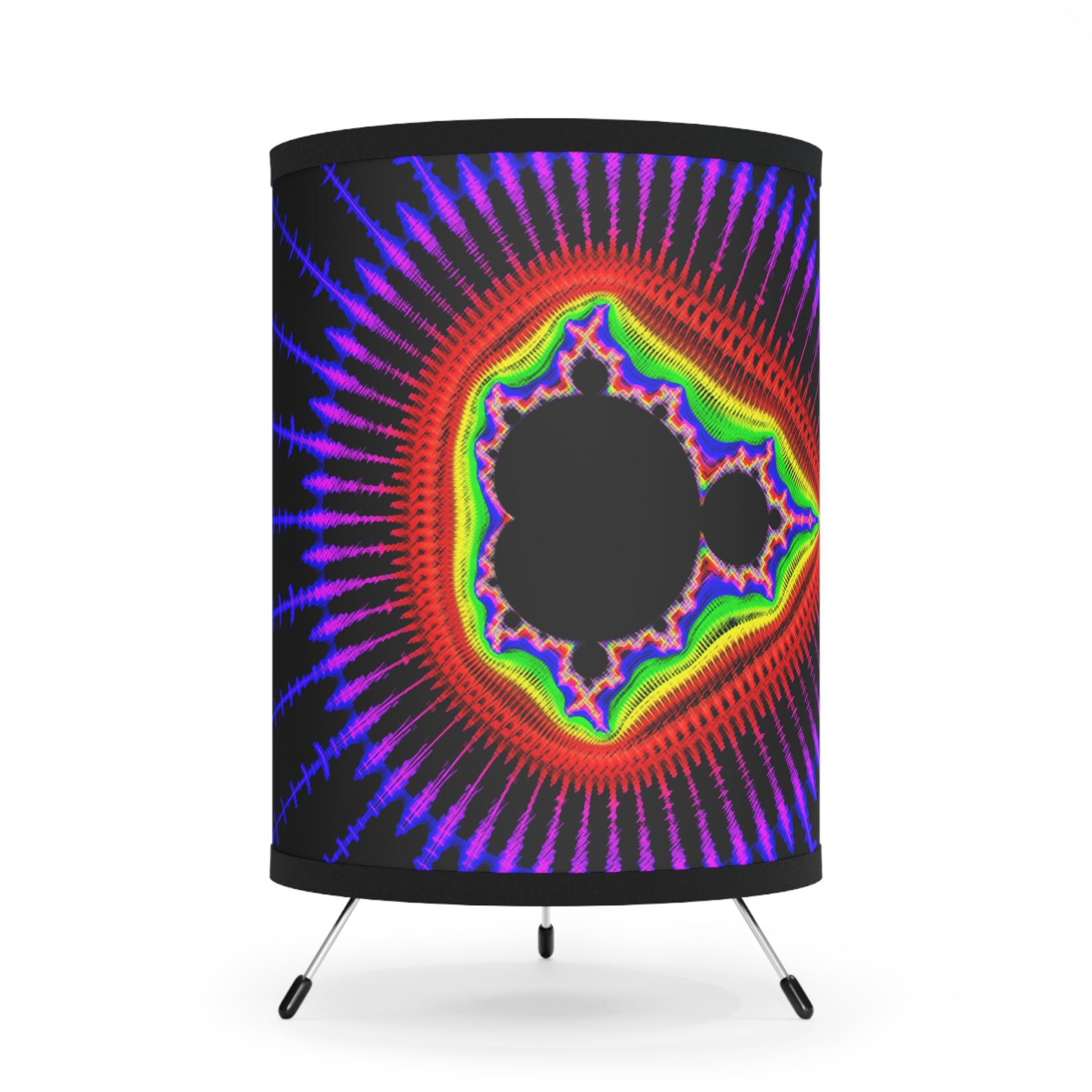 Psychedelic Fractal Lampshade: Vibrant Mandala Print, Meditation Lamp