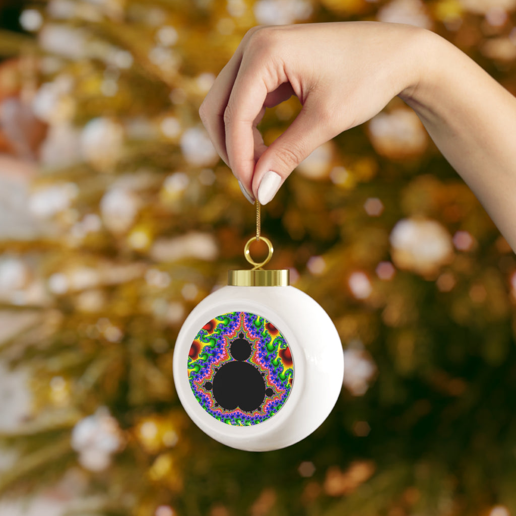 Fractal Christmas Ball Ornament: Psychedelic Holiday Tree Decoration