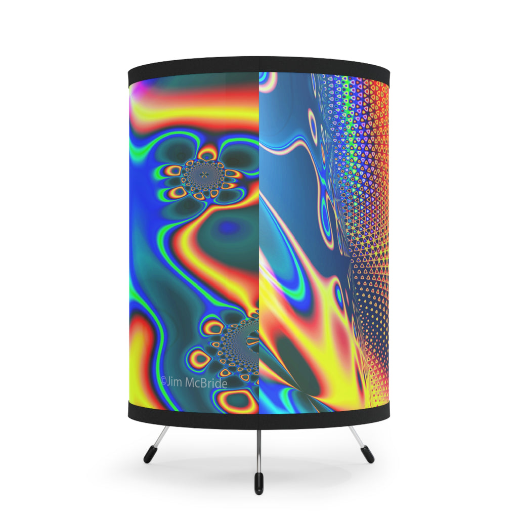 Psychedelic Fractal Lampshade: Vibrant Mandala Print, Meditation Lamp