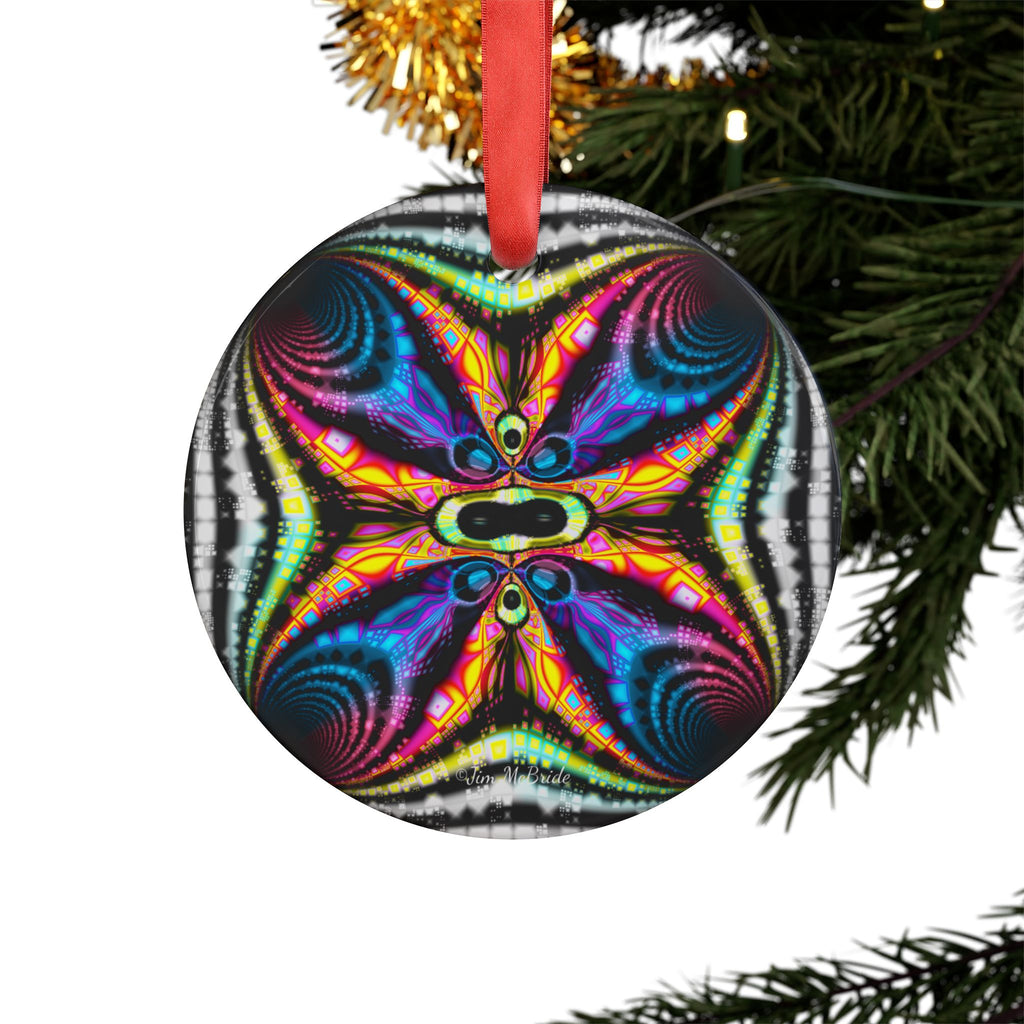 Fractal Acrylic Christmas Ornament: Psychedelic Mandelbrot Tree Decor