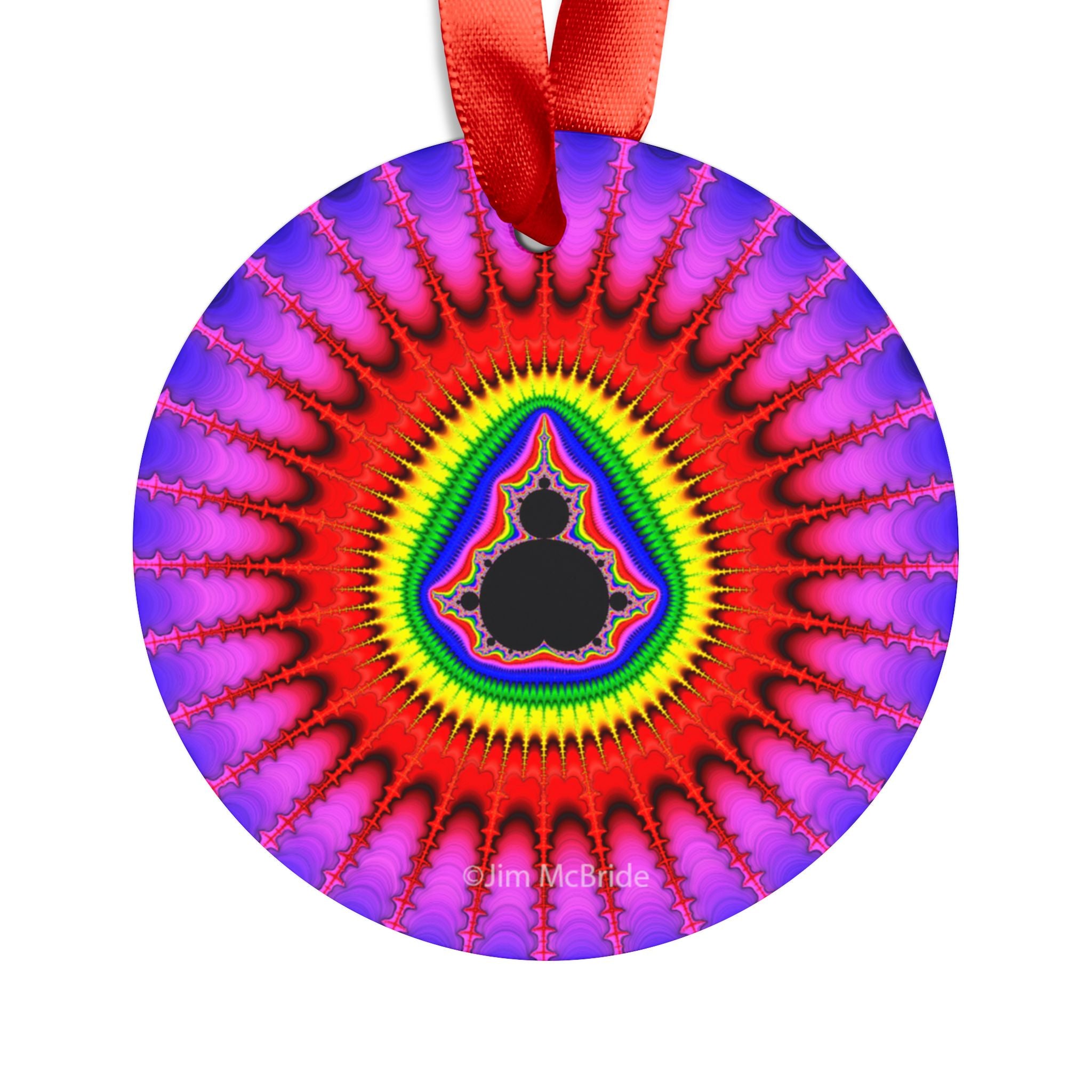 Fractal Acrylic Christmas Ornament: Psychedelic Mandelbrot Tree Decor
