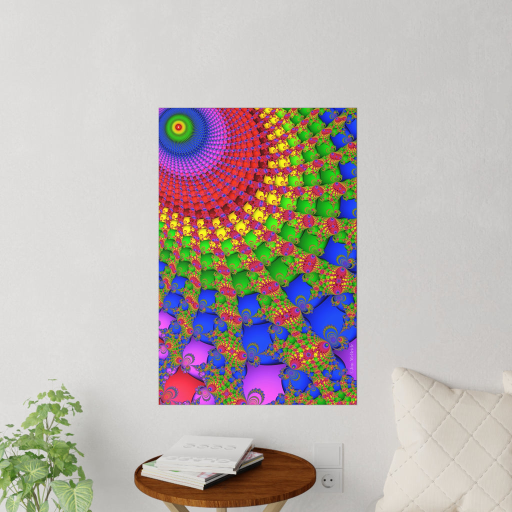 Fractal Wall Decal, Trippy Mandelbrot colorful wall decal, removable large wall sticker, psychedelic high art, consciousness, mushrooms, dmt