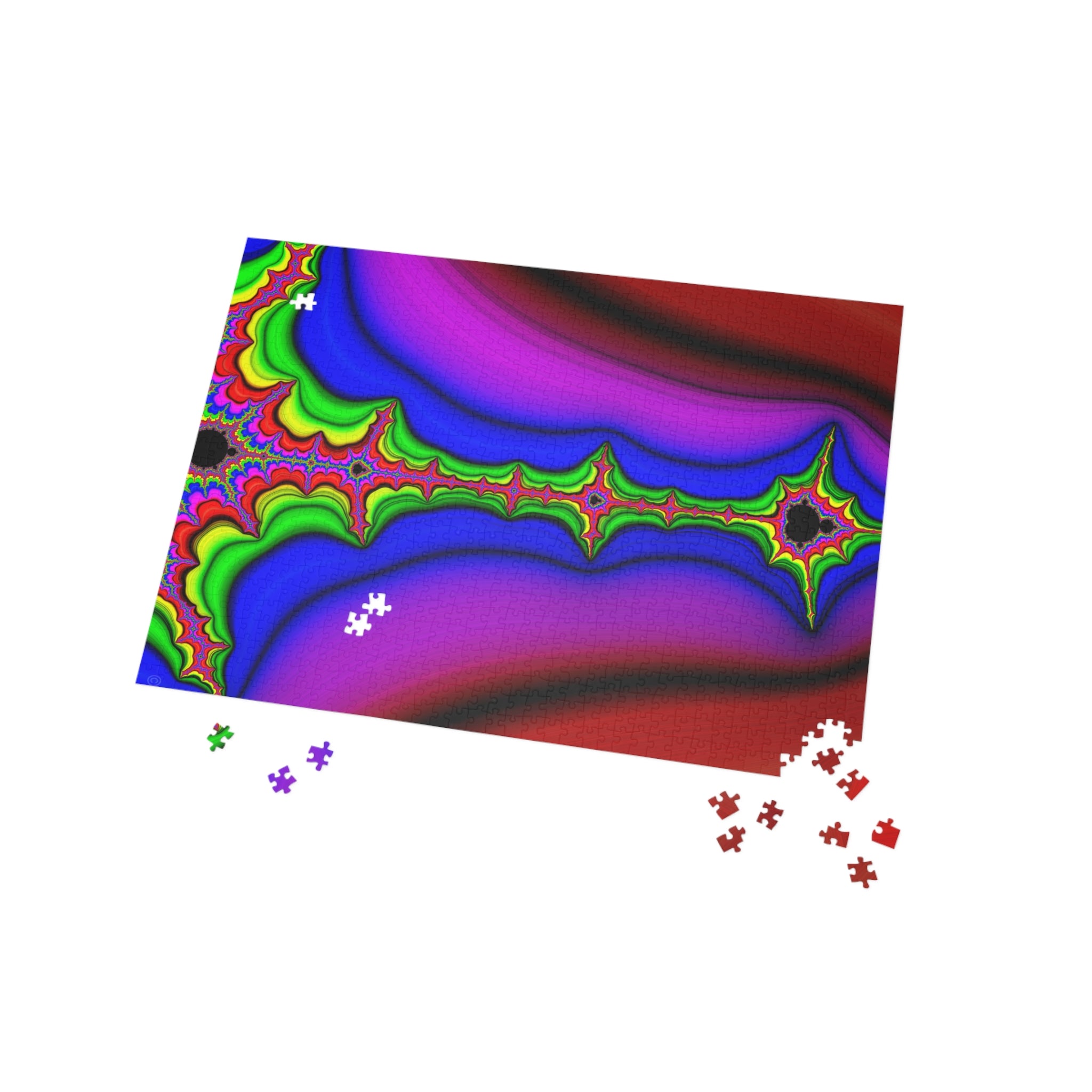 Psychedelic Fractal Jigsaw Puzzle: Vibrant Colors, Fun Challenge (1000-Piece)