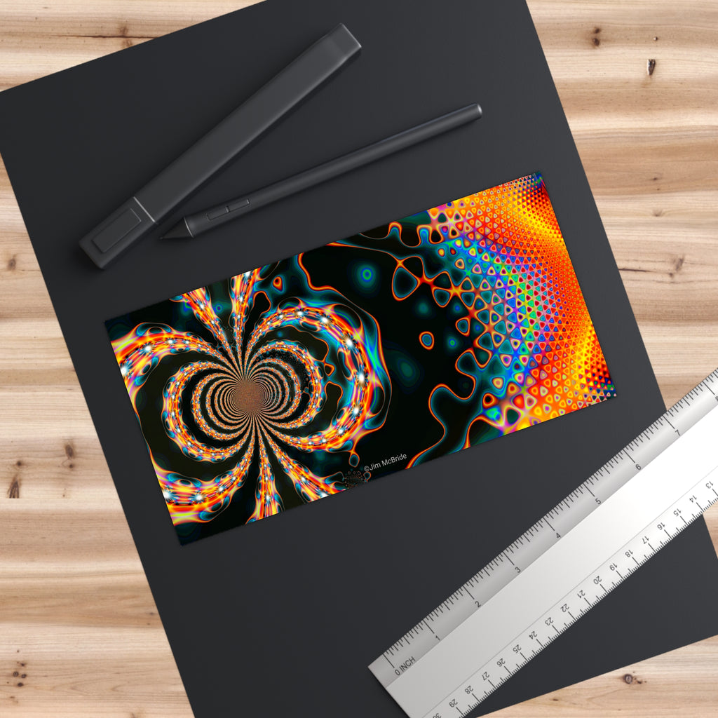 Trippy Fractal Bumper Sticker: Psychedelic Fibonacci Spiral Art