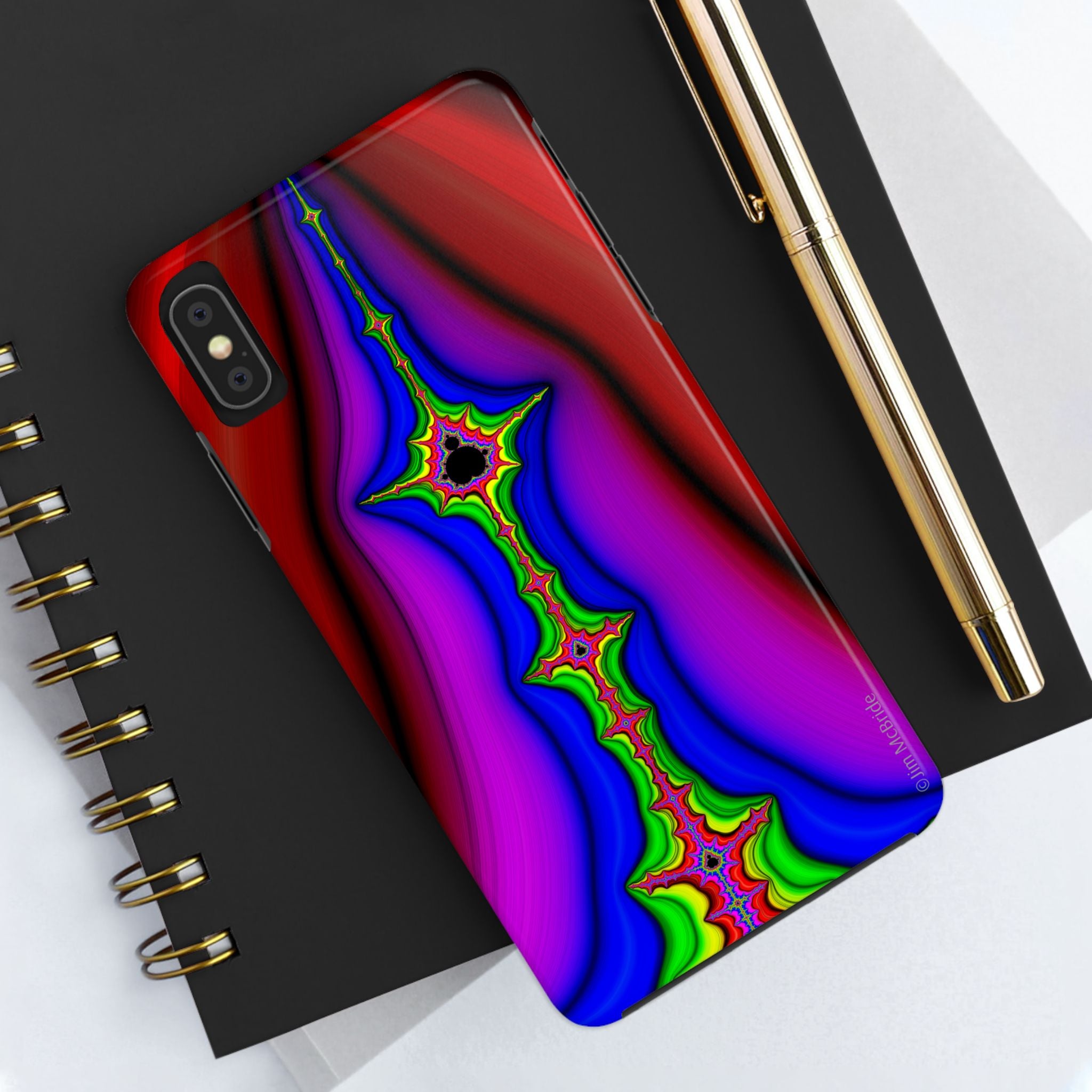 Psychedelic Fractal Tough Phone Case: Colorful Trippy Art