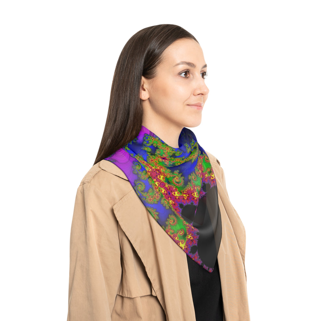 Trippy Mandelbrot Scarf: Abstract Fractal Poly Chiffon