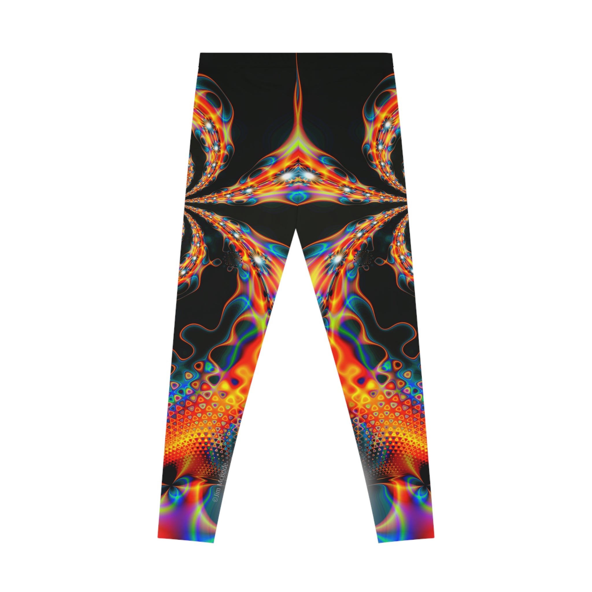 Fractal Art Leggings: Colorful Stretchy Comfy Pants