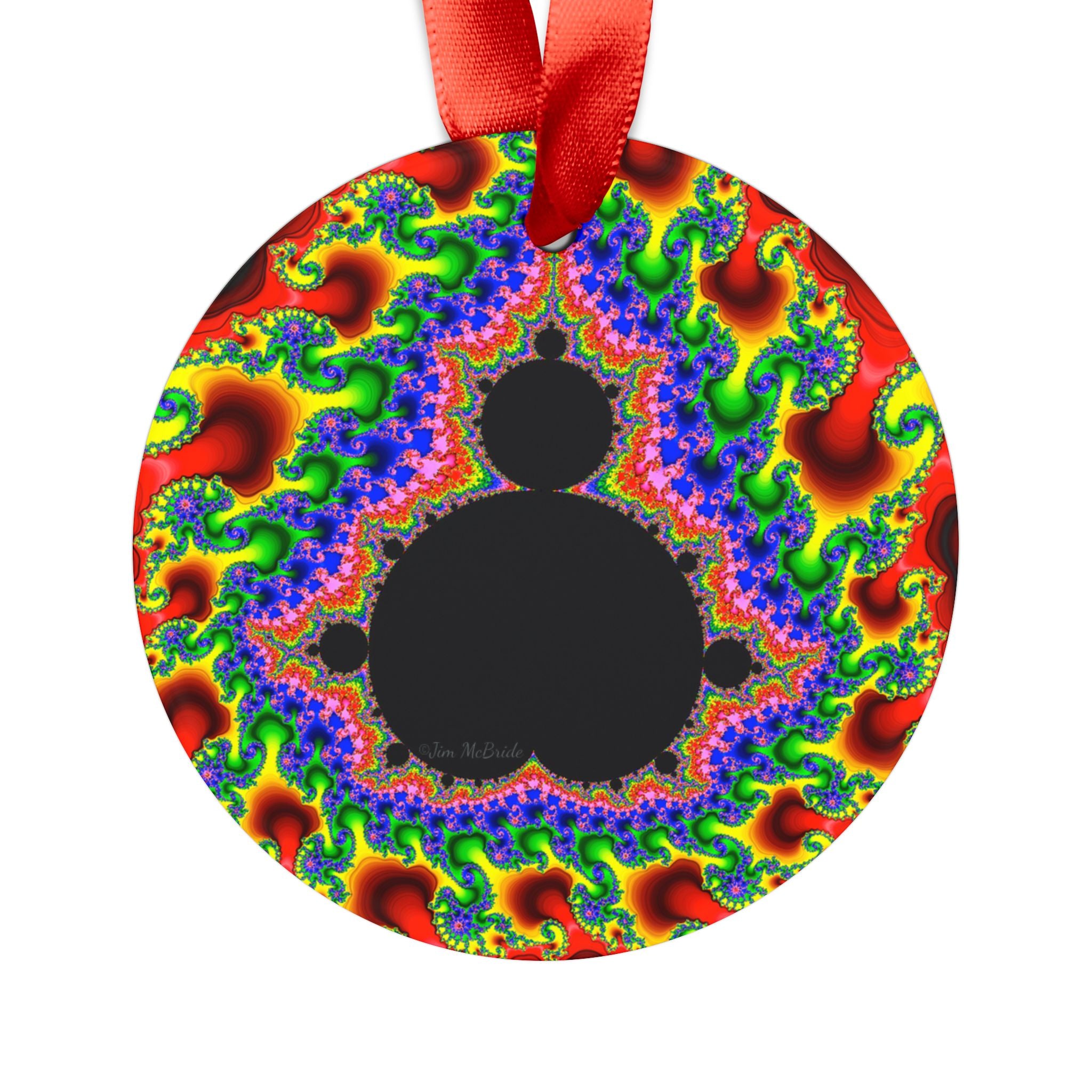 Fractal Acrylic Christmas Ornament: Psychedelic Mandelbrot Tree Decor