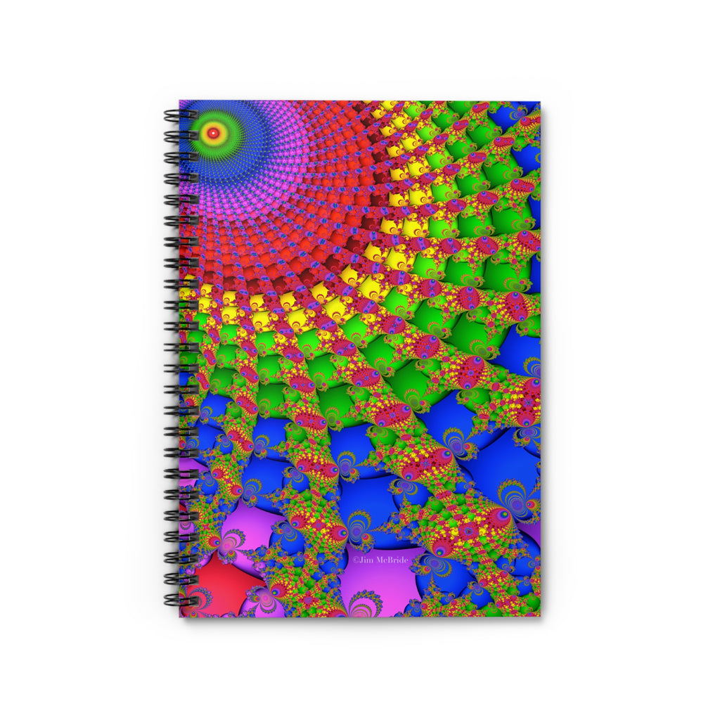 Trippy Fractal Sun Spiral Notebook: Psychedelic Rainbow Art
