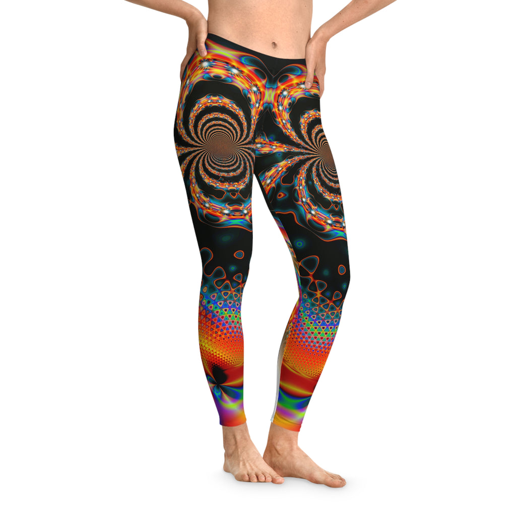 Fractal Art Leggings: Colorful Stretchy Comfy Pants