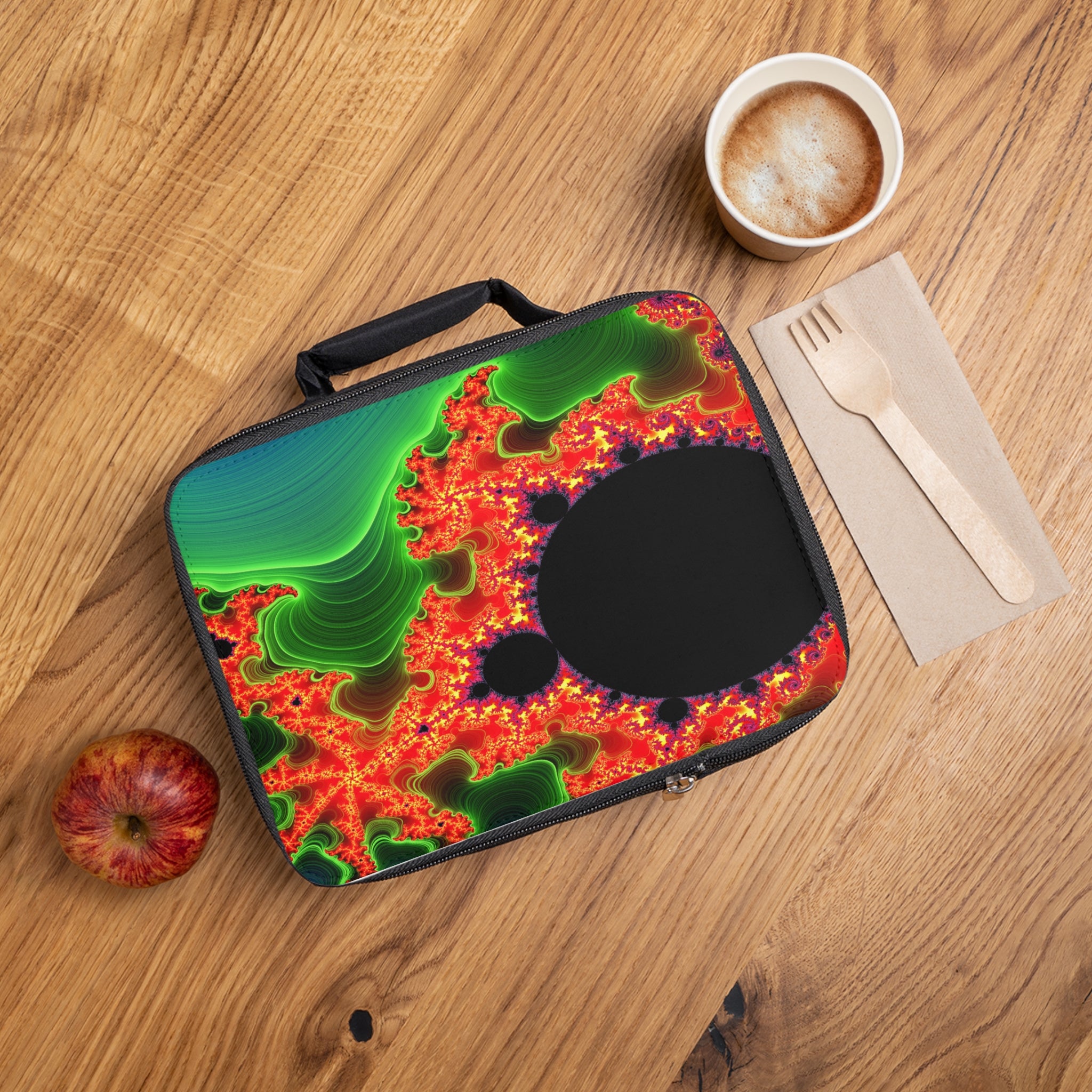 Psychedelic Fractal Lunch Bag: Insulated Trippy Mandala Tote