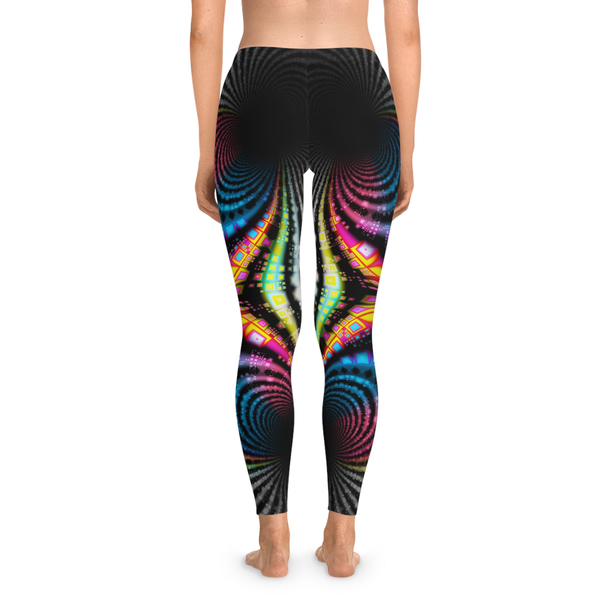 Fractal Art Leggings: Colorful Stretchy Comfy Pants