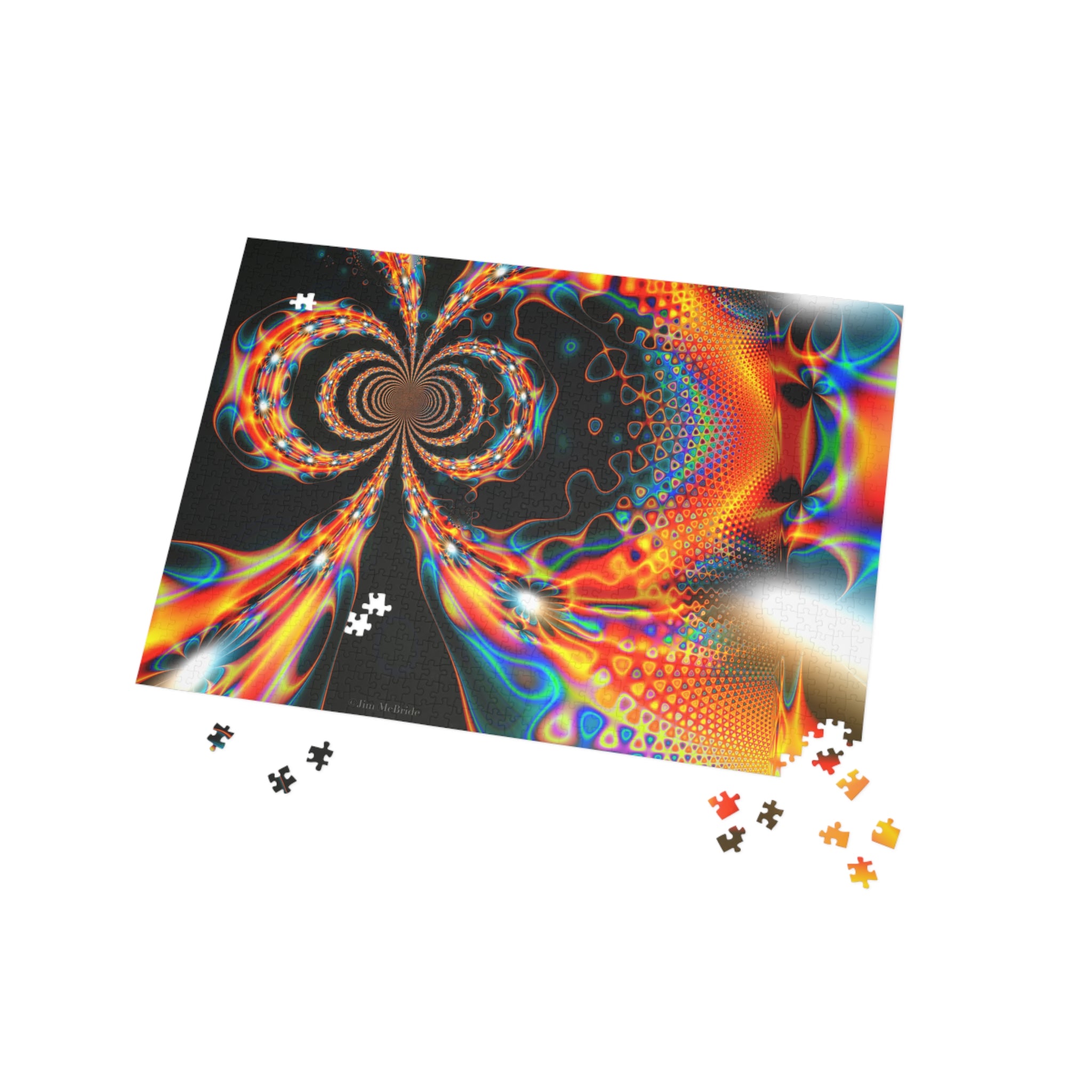 Psychedelic Fractal Jigsaw Puzzle: Vibrant Colors, Fun Challenge (1000-Piece)