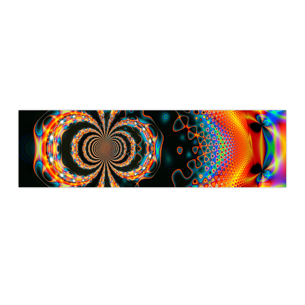 Trippy Fractal Bumper Sticker: Psychedelic Fibonacci Spiral Art