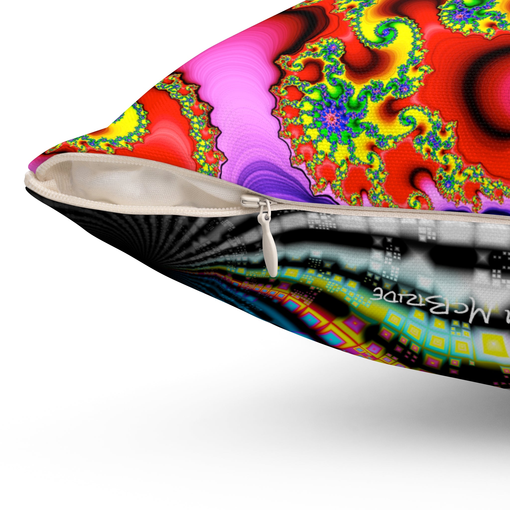 Fractal Art Pillow: Psychedelic Boho Decor