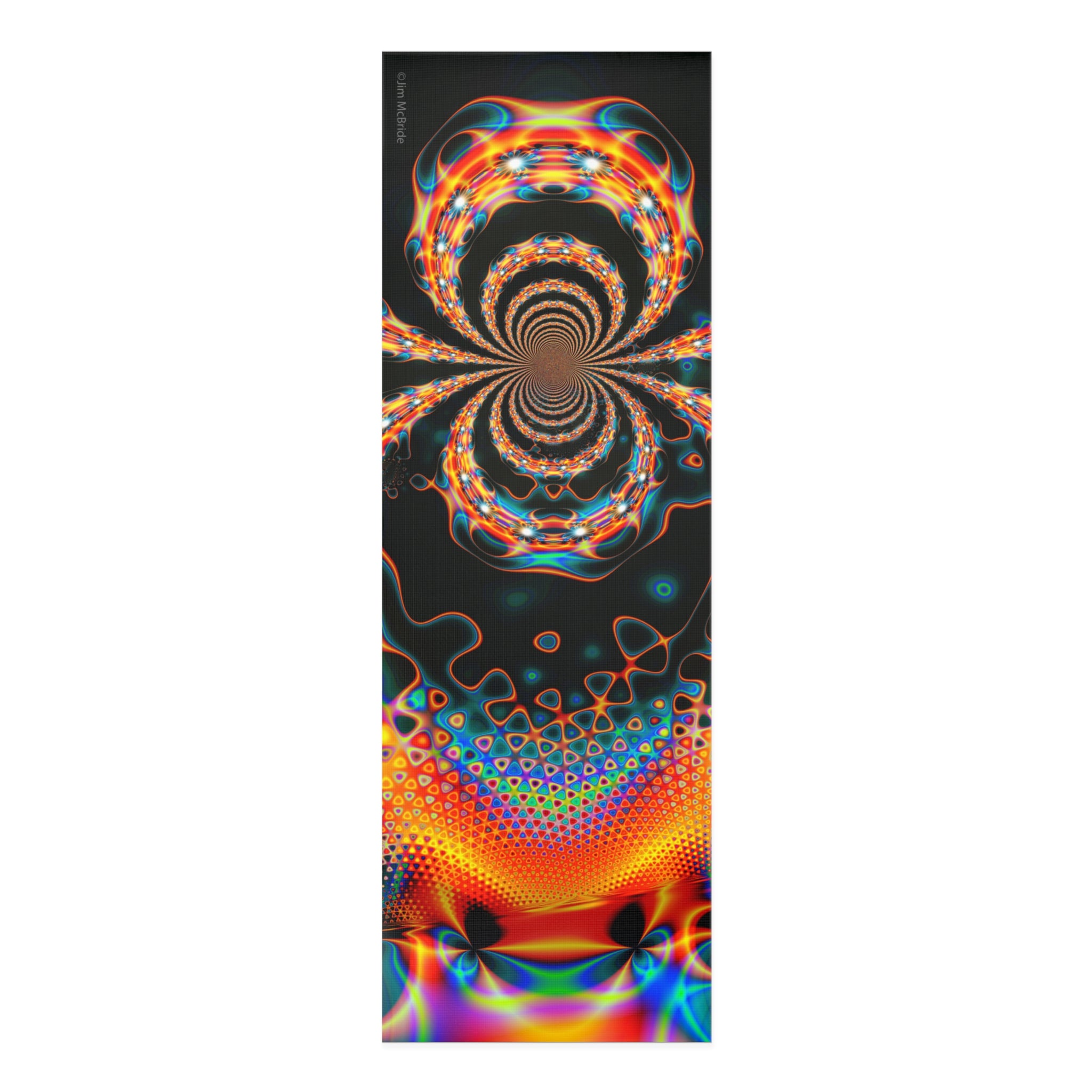 Sacred Geometry Foam Yoga Pad: Fractal Mandala, Vibrant Cosmic Design