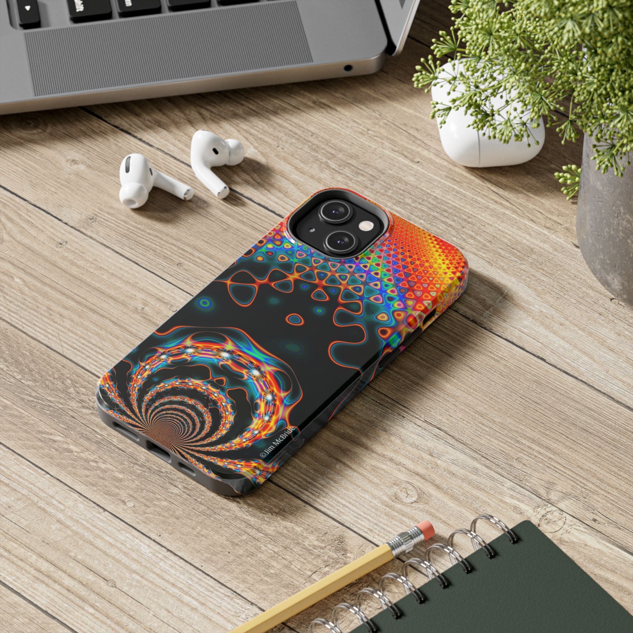 Psychedelic Fractal Tough Phone Case: Colorful Trippy Art
