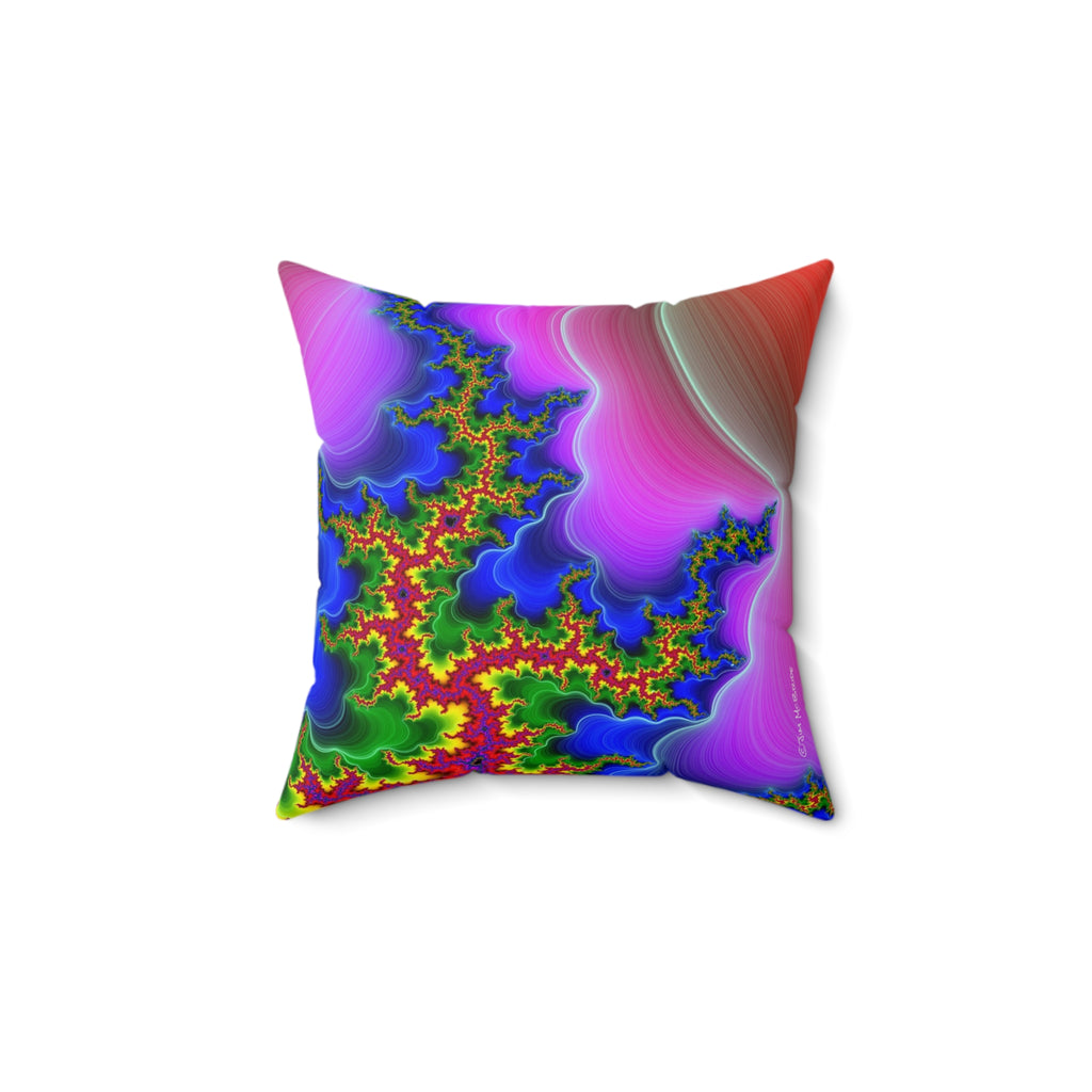 Fractal Art Pillow: Psychedelic Boho Decor
