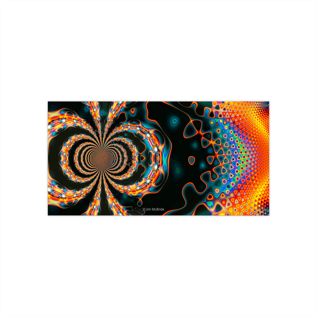 Trippy Fractal Bumper Sticker: Psychedelic Fibonacci Spiral Art