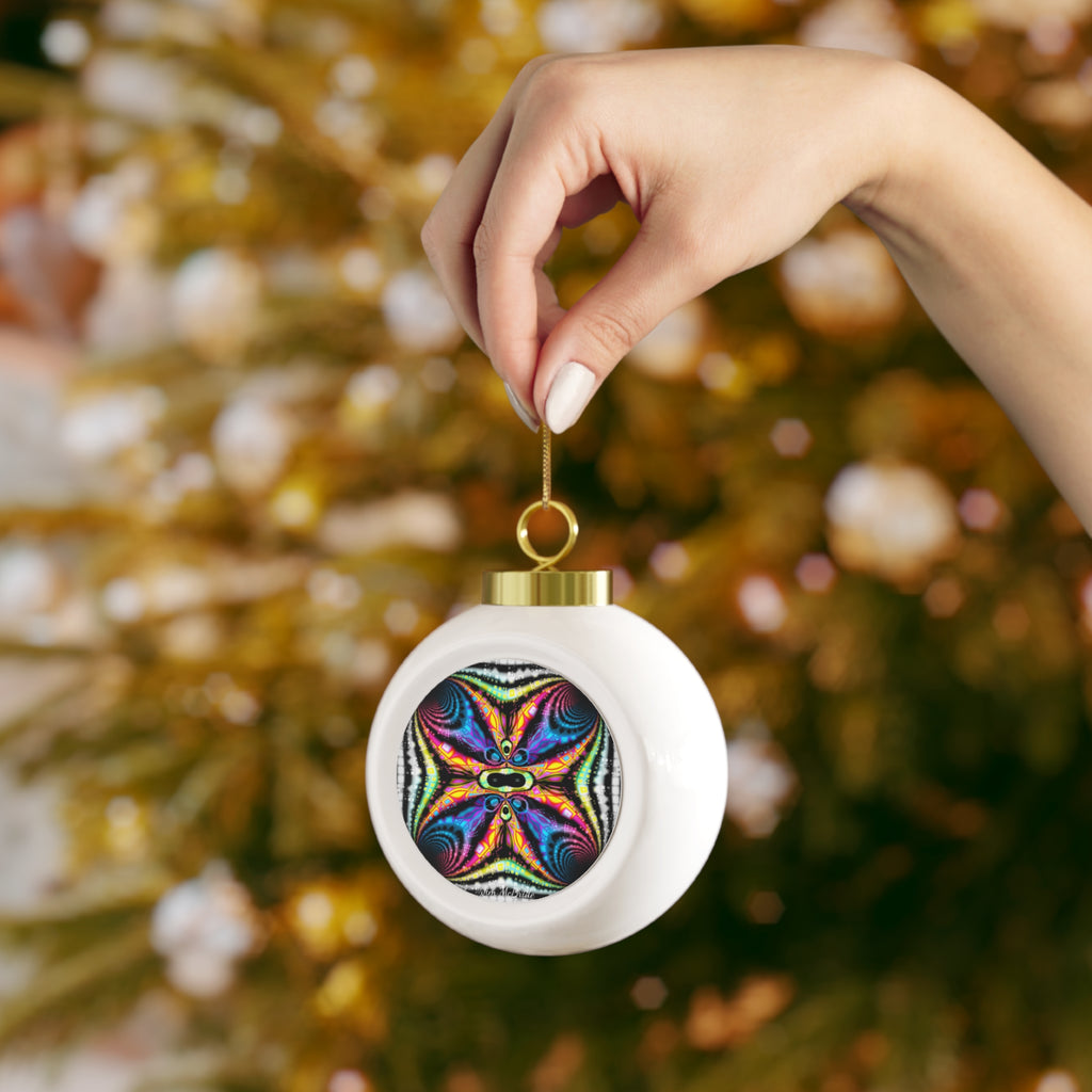 Fractal Christmas Ball Ornament: Psychedelic Holiday Tree Decoration