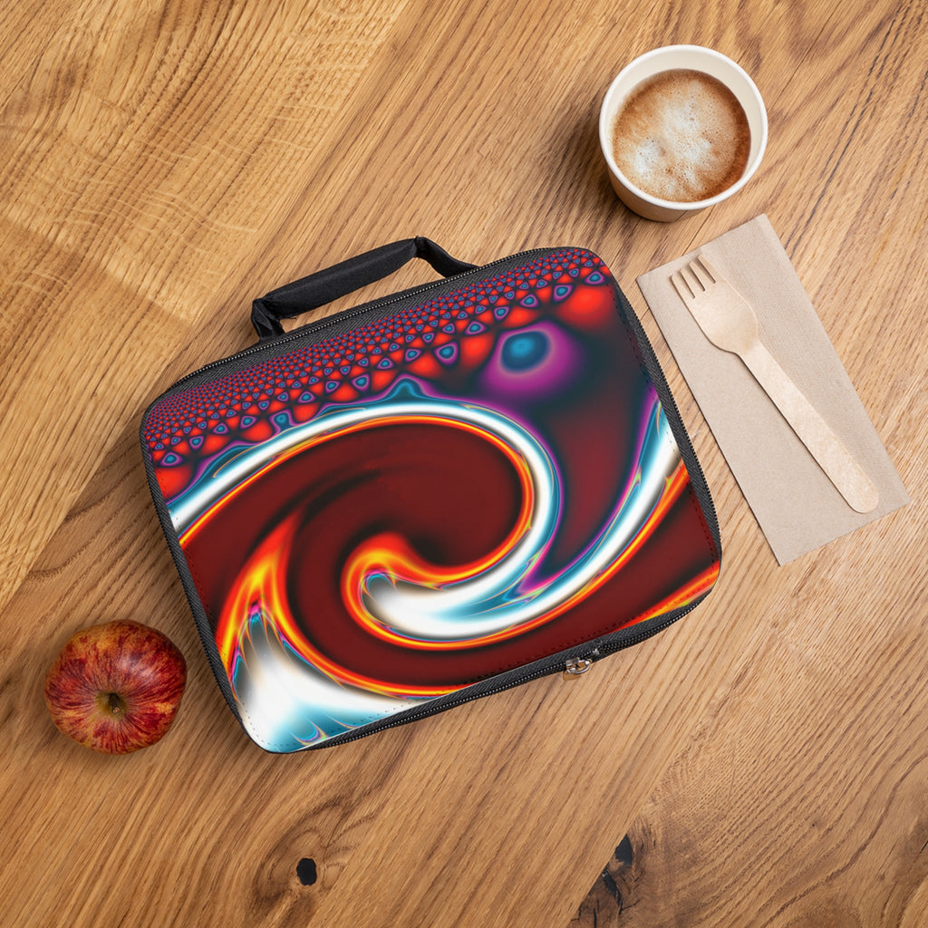 Psychedelic Fractal Lunch Bag: Insulated Trippy Mandala Tote
