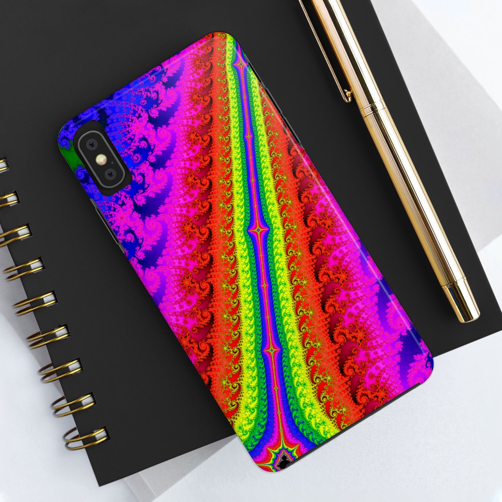 Psychedelic Fractal Tough Phone Case: Colorful Trippy Art