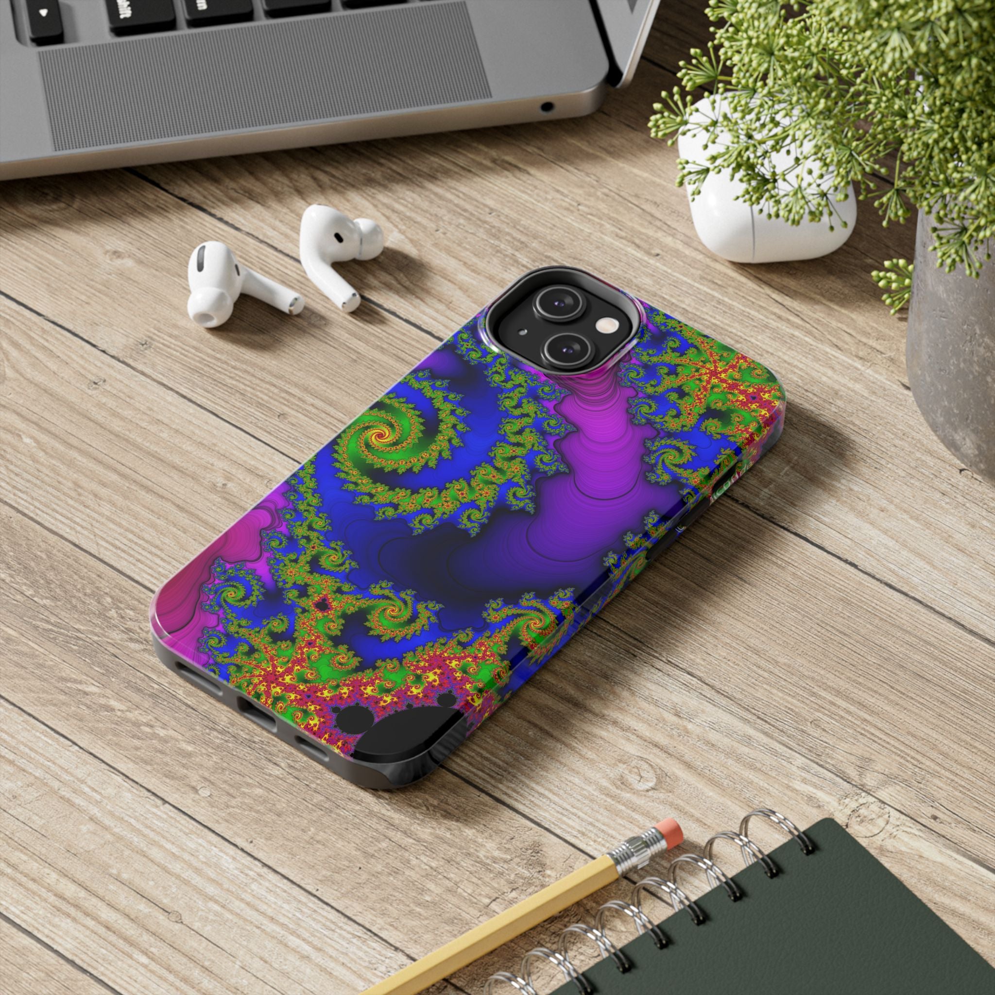 Psychedelic Fractal Tough Phone Case: Colorful Trippy Art