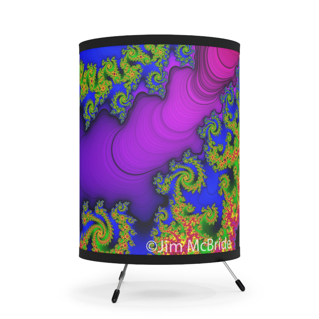 Psychedelic Fractal Lampshade: Vibrant Mandala Print, Meditation Lamp