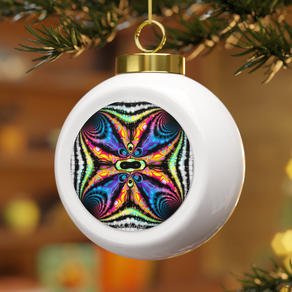 Fractal Christmas Ball Ornament: Psychedelic Holiday Tree Decoration