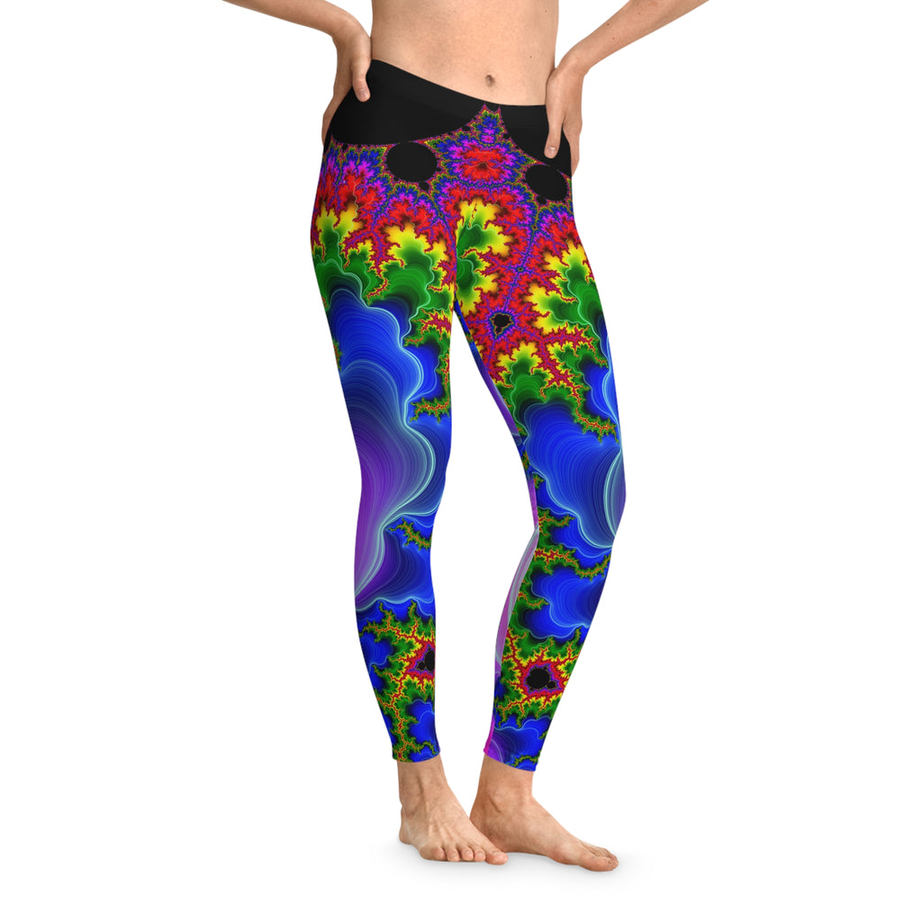 Fractal Art Leggings: Colorful Stretchy Comfy Pants