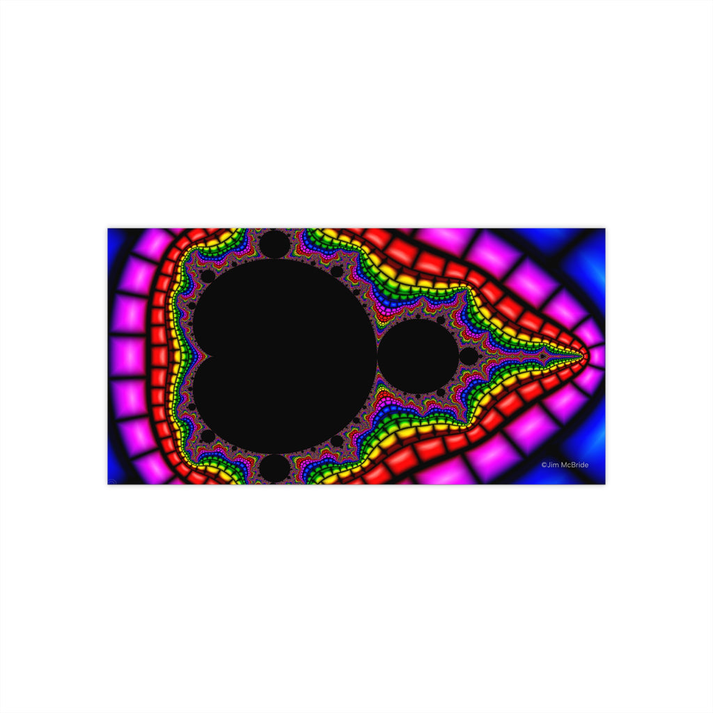 Fractal Bumper Sticker: Trippy Abstract Art, Waterproof Vinyl