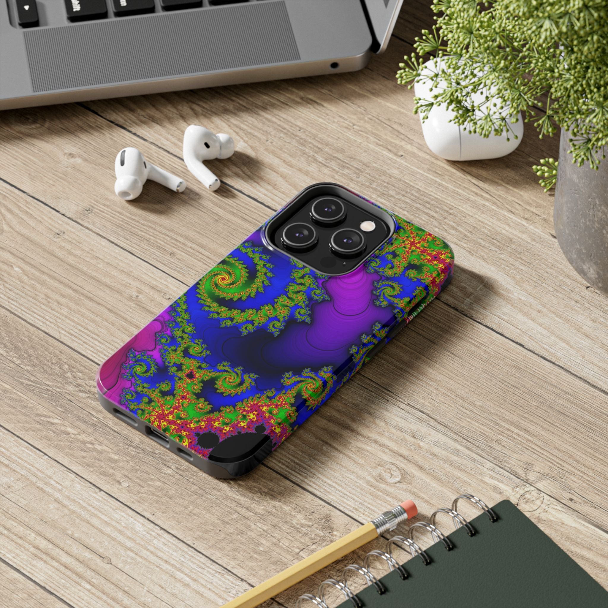 Psychedelic Fractal Tough Phone Case: Colorful Trippy Art