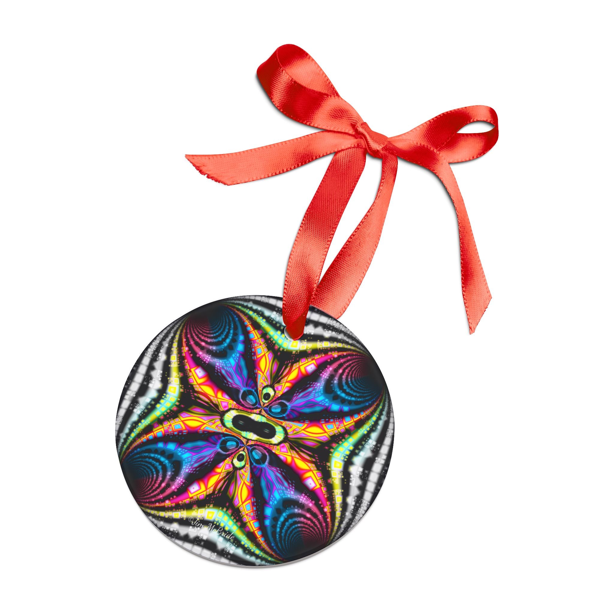 Fractal Acrylic Christmas Ornament: Psychedelic Mandelbrot Tree Decor