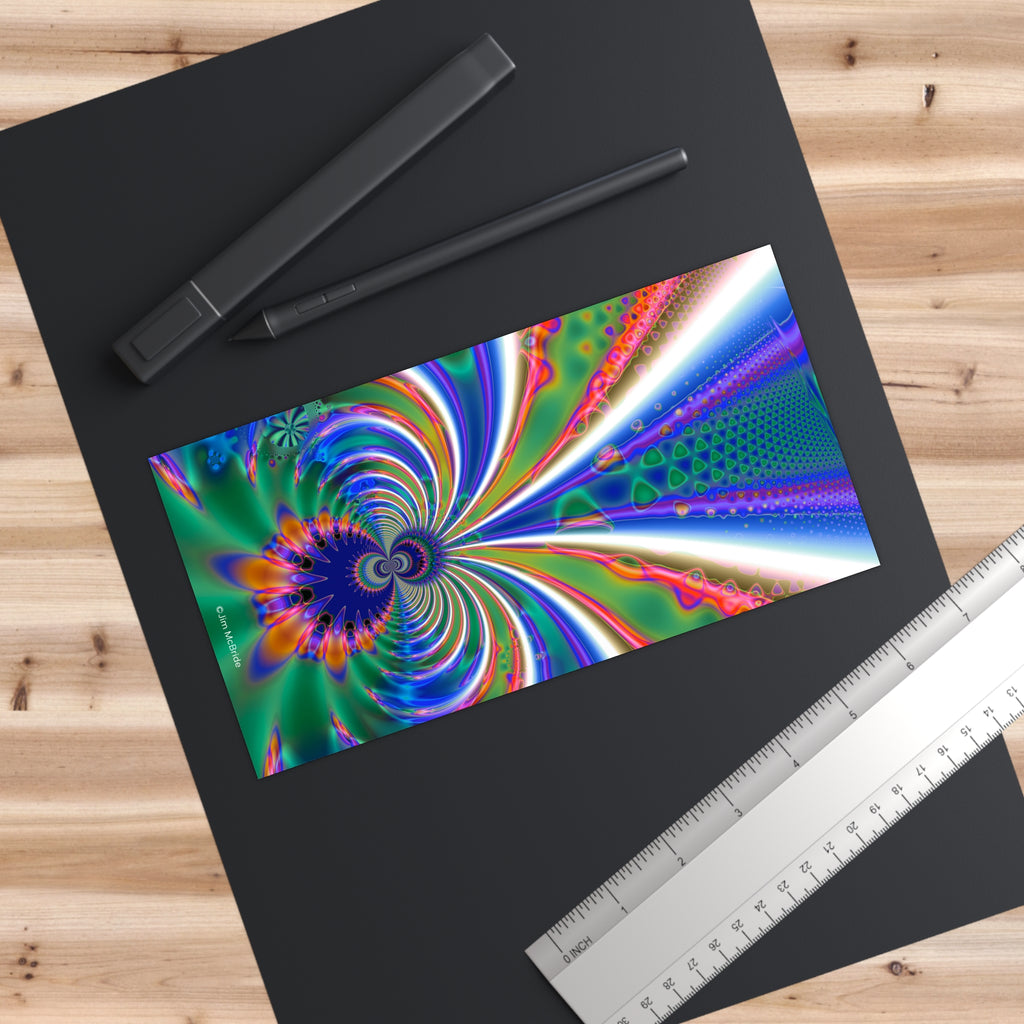 Fractal Bumper Sticker: Trippy Abstract Art, Waterproof Vinyl