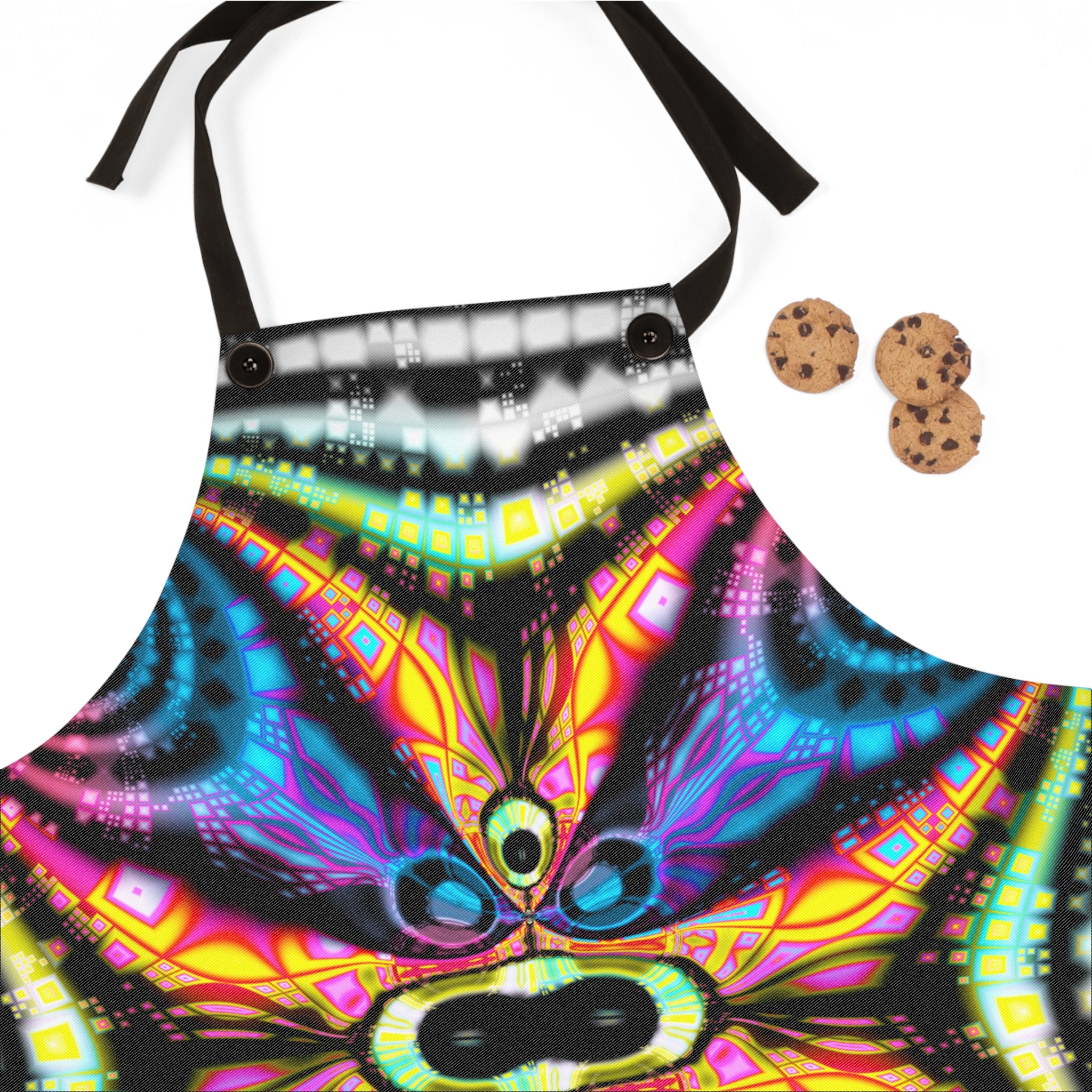 Fractal Art Apron: Colorful Psychedelic Kitchen Decor
