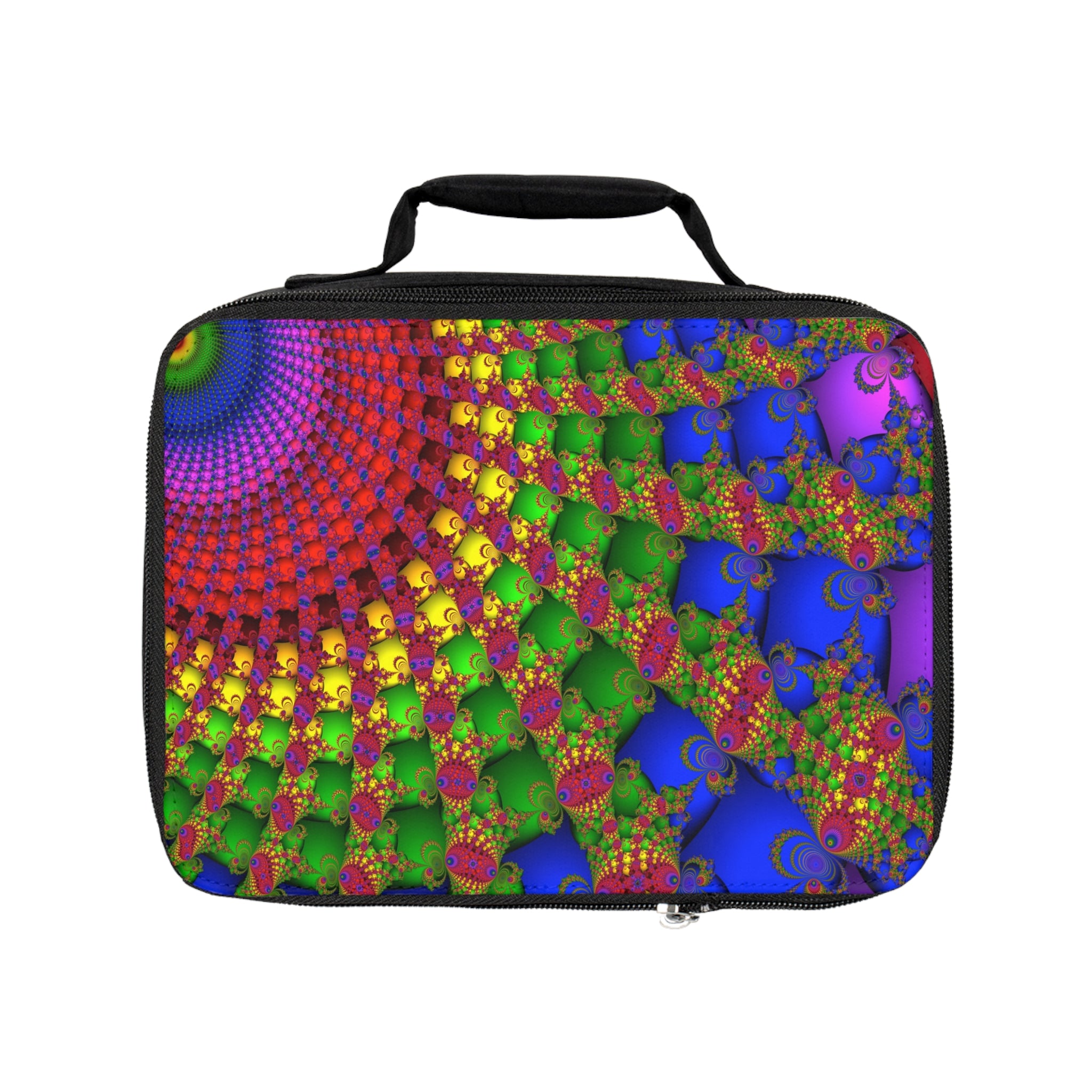 Psychedelic Fractal Lunch Bag: Insulated Trippy Mandala Tote