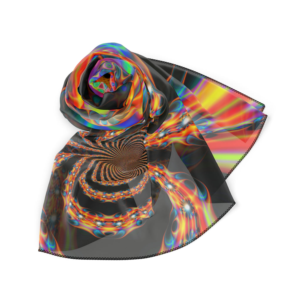 Trippy Mandelbrot Scarf: Abstract Fractal Art, Colorful Poly Voile