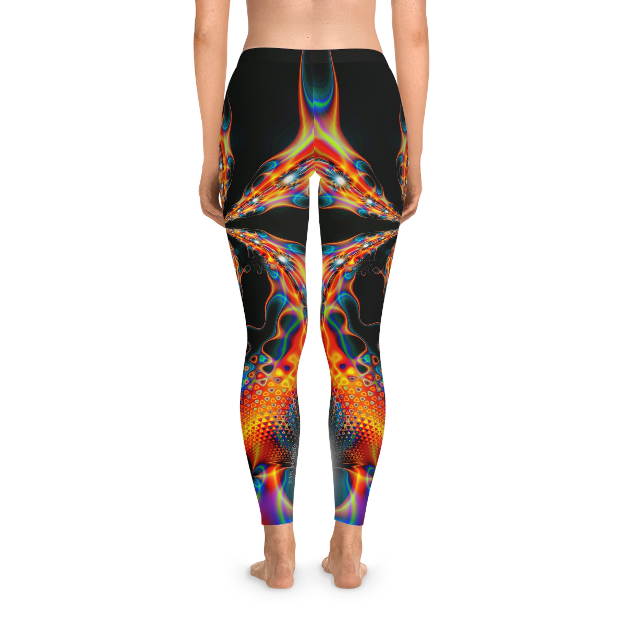 Fractal Art Leggings: Colorful Stretchy Comfy Pants