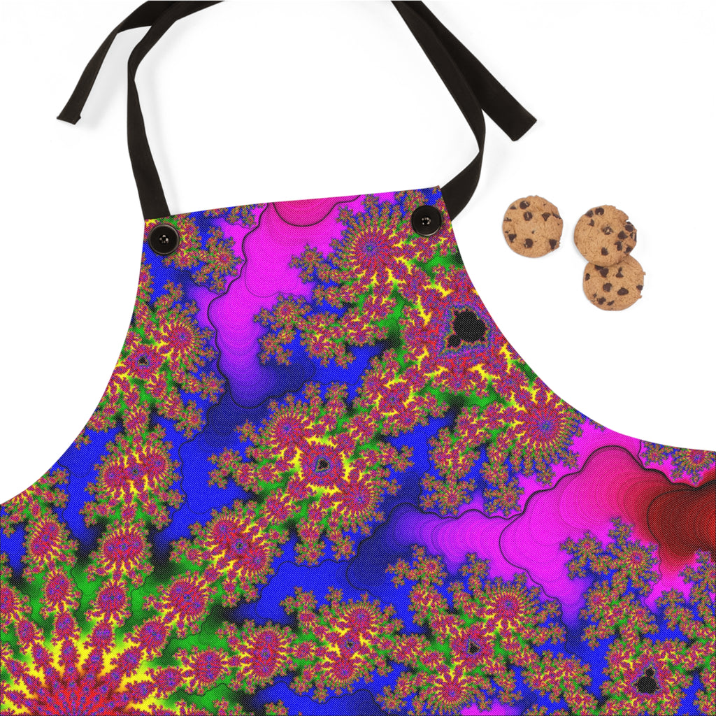 Fractal Art Apron: Colorful Psychedelic Kitchen Decor