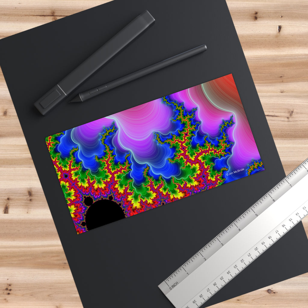 Fractal Bumper Sticker: Trippy Abstract Art, Waterproof Vinyl