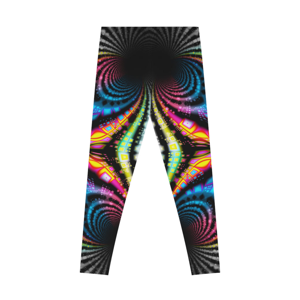 Fractal Art Leggings: Colorful Stretchy Comfy Pants