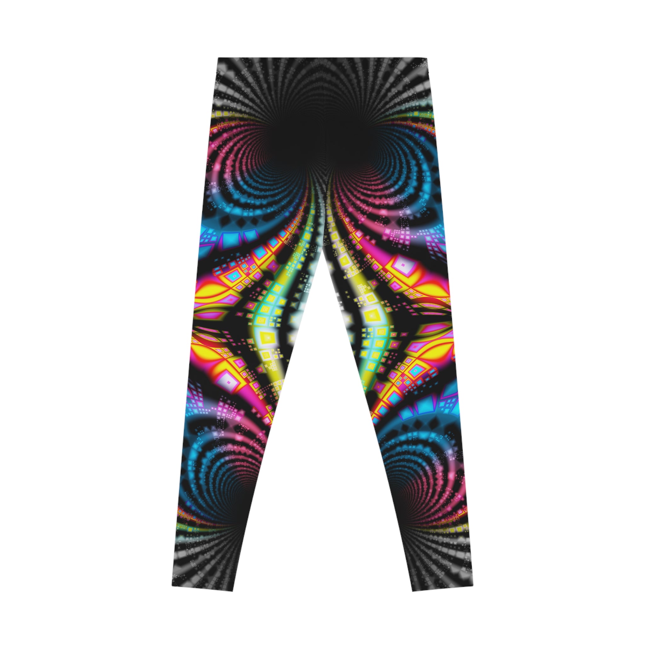 Fractal Art Leggings: Colorful Stretchy Comfy Pants