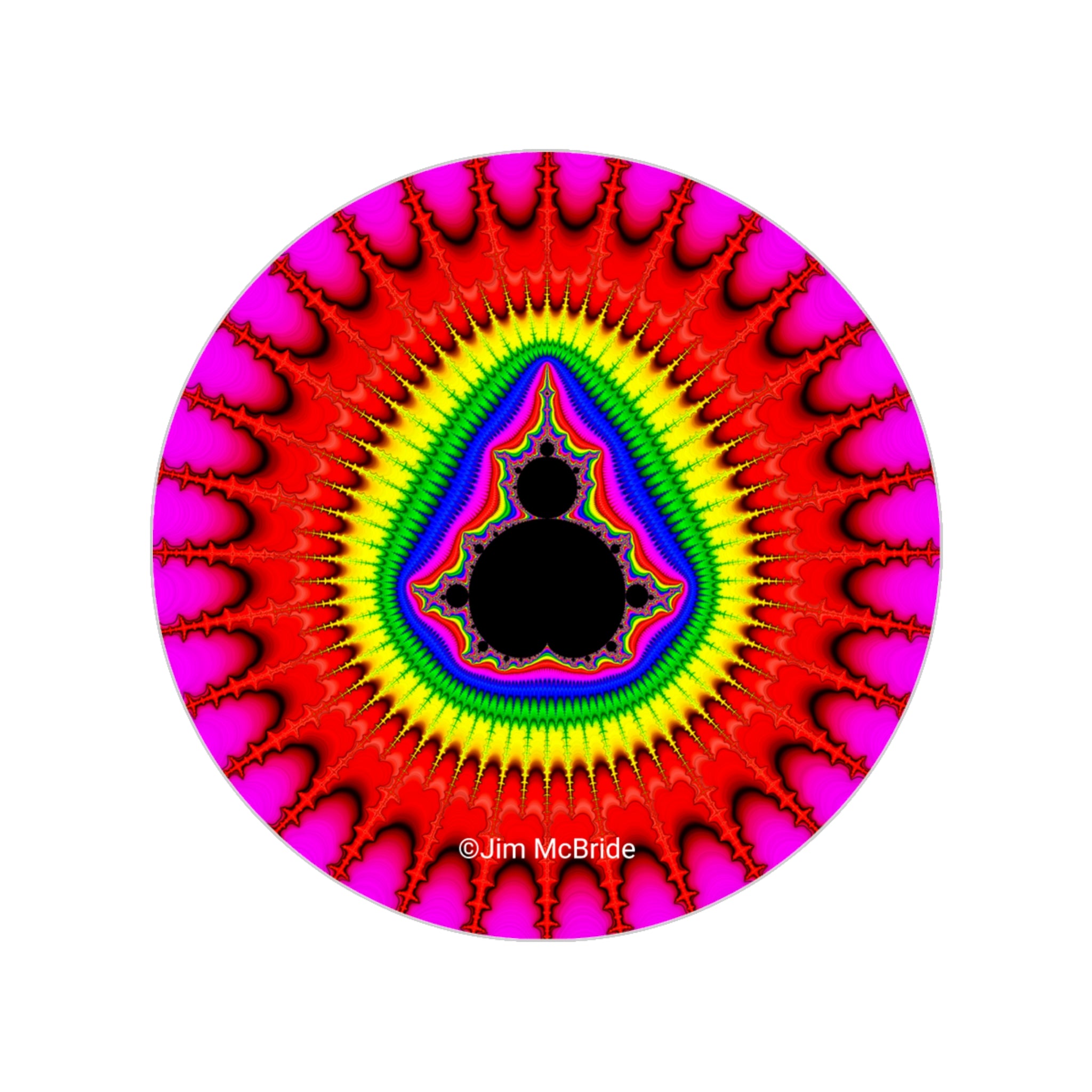 Trippy Fractal Sticker: Transparent Boho Window Vinyl Decal