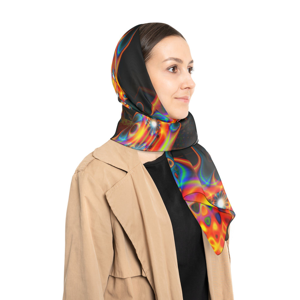 Trippy Mandelbrot Scarf: Abstract Fractal Art, Colorful Poly Voile