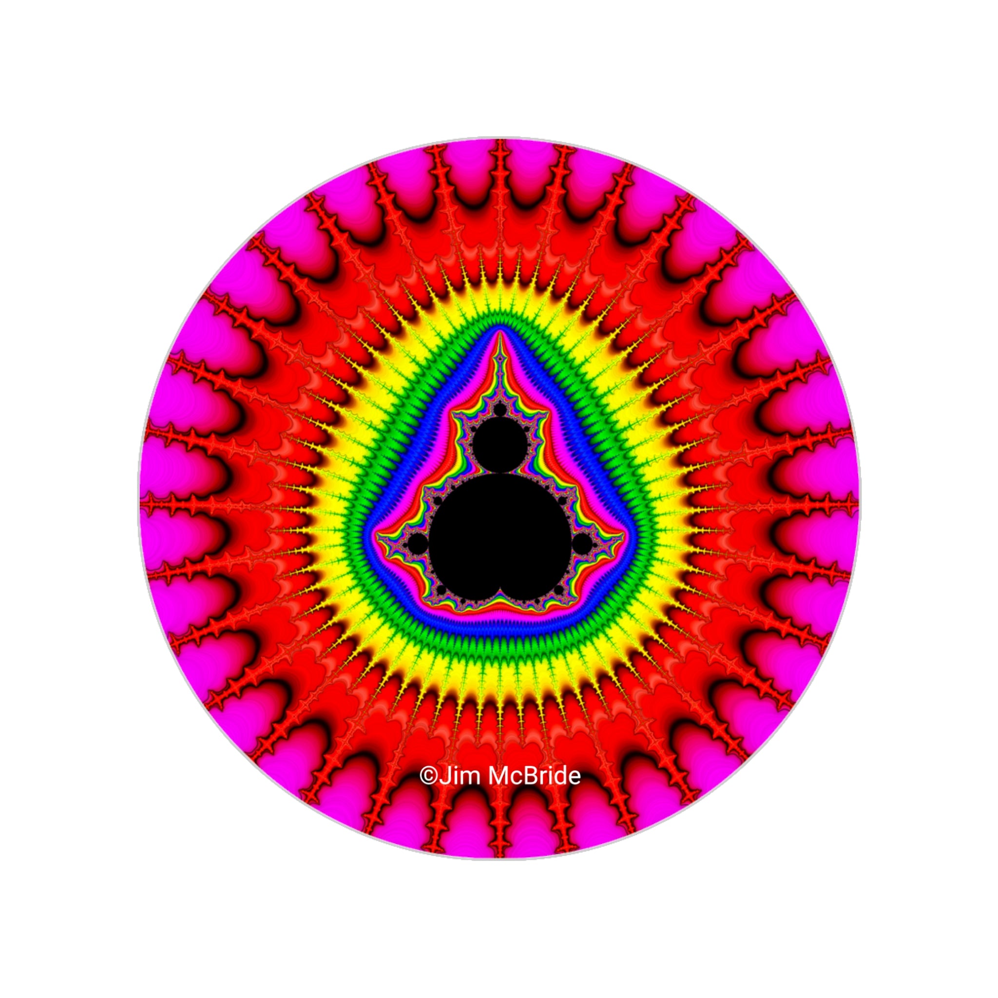 Trippy Fractal Sticker: Transparent Boho Window Vinyl Decal