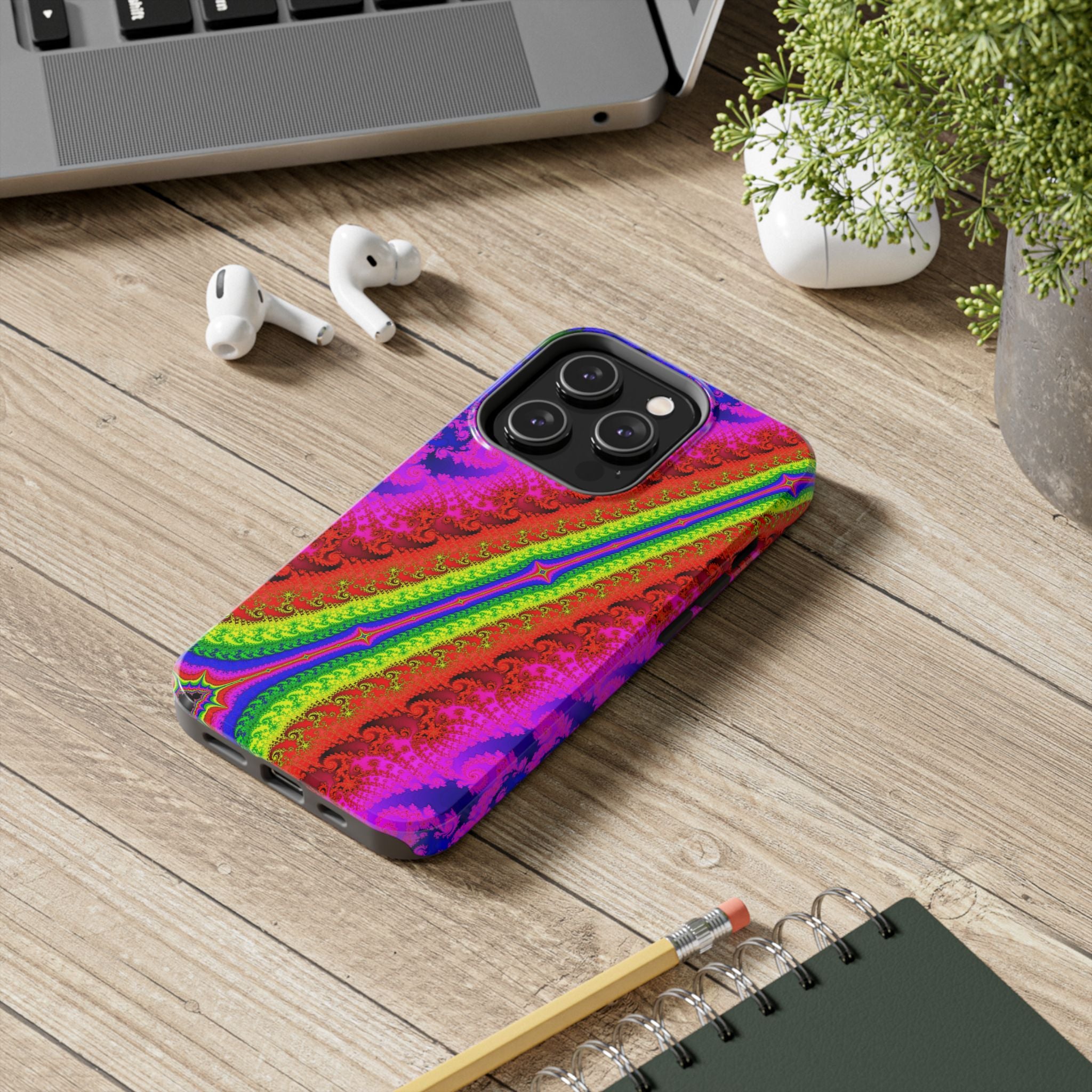 Psychedelic Fractal Tough Phone Case: Colorful Trippy Art