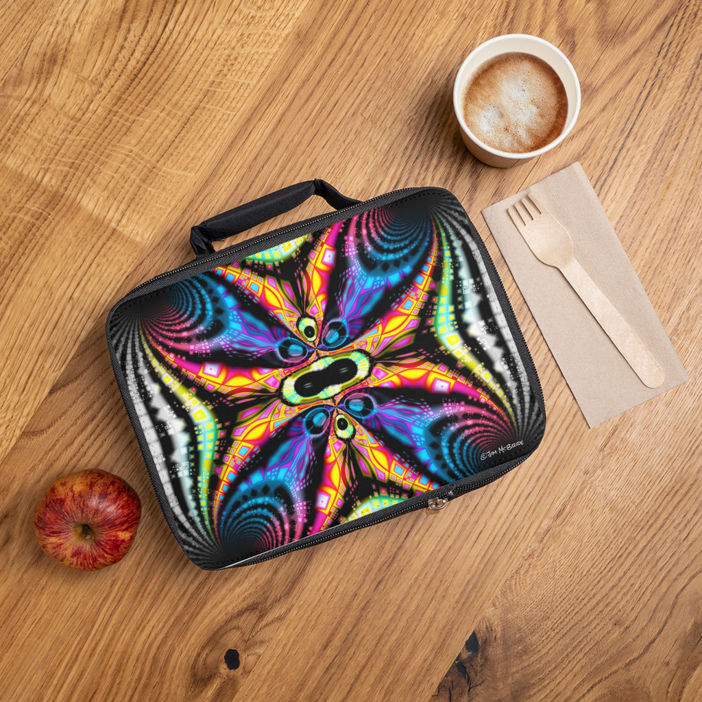 Psychedelic Fractal Lunch Bag: Insulated Trippy Mandala Tote
